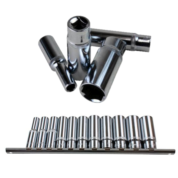 US PRO Steckschlüssel-Set 10-teilig – Chrom-Vanadium, 10–19 Mm, In Box