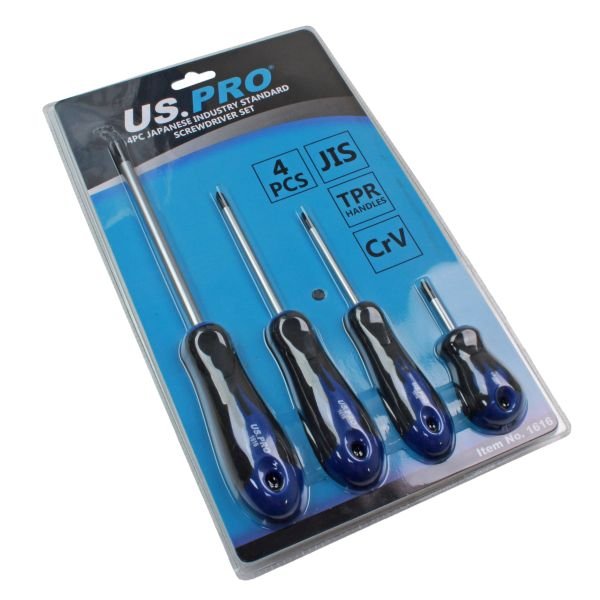 US PRO 4pc Japanese Industry Standard Screwdriver Set 1616 DSD TOOLS
