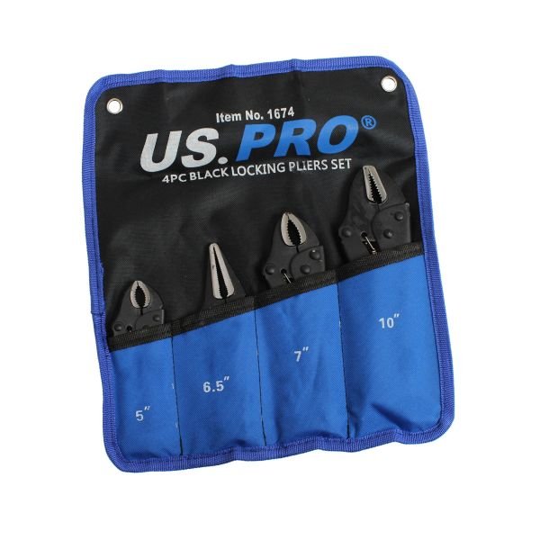 US PRO 4pc Black Locking Pliers Set 1674 DSD TOOLS
