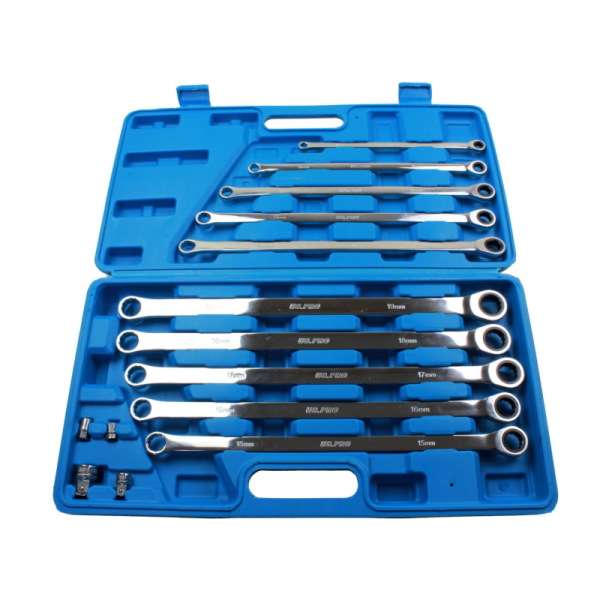US PRO 10pc Extra Long Double Ring Single Gear Ratchet Set 3224 DSD TOOLS