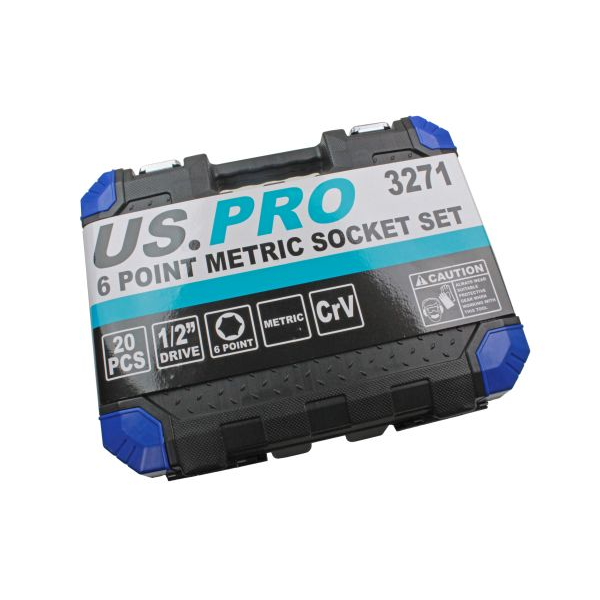 US PRO Steckschlüssel-Set 10-teilig – Chrom-Vanadium, 10–19 Mm, In Box