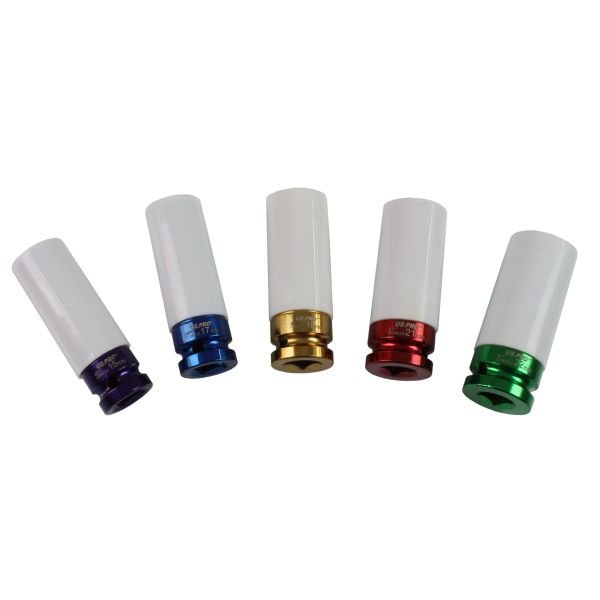 thumbnail interactive-video image 1 of "US PRO Industrial 4pc 1/2" Drive Deep Impact Socket Set – For Alloy Wheels, 17-22mm" 1 of 3