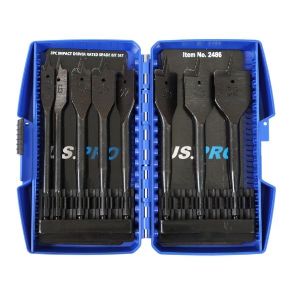 US PRO 8pc Impact Driver Rated Spade Bit Set 2486 DSD TOOLS