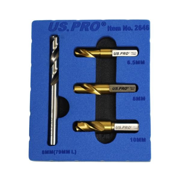 US PRO 4pc HSS Cobalt Spot Weld Drill Set 2646 DSD TOOLS