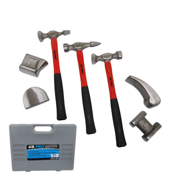 US PRO 7Pc Auto Body Repair Hammers & Dollies Set 4607 DSD TOOLS