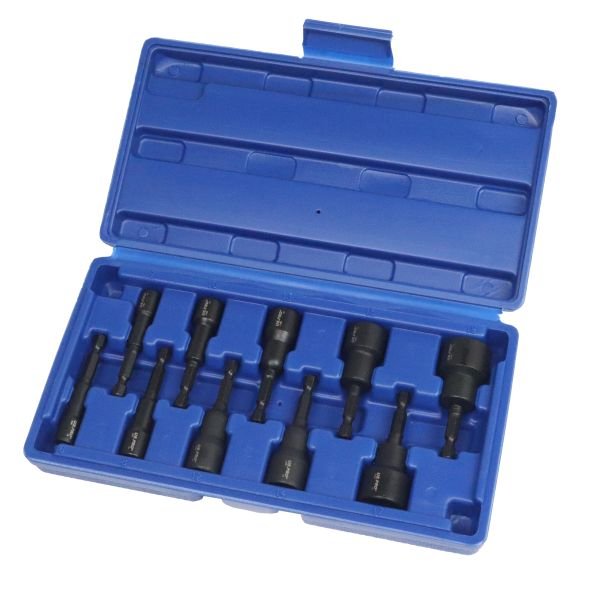 US PRO 10pc 1/4″ Hex Dr Impact Nut Driver Set Metric 7165 DSD TOOLS